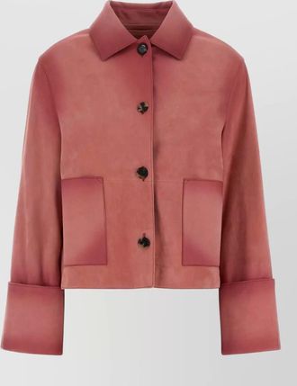 Loewe leather jacket collared neck large pockets