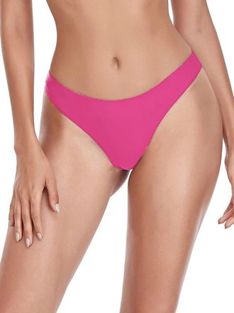 Relleciga Womens Cheeky Bikini Bottom for Swimming, Neon Rose, Medium