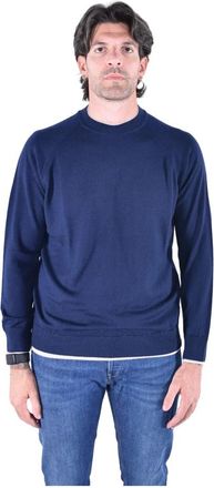 Eleventy Trui met ronde hals - Heren - Ronde hals truien - Blauw - S - Wol - Truien & Vesten