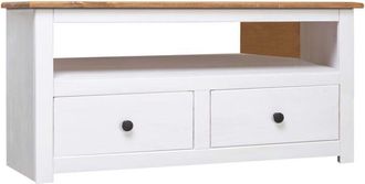 vidaXL Vidaxl - Mueble esquinero tv madera pino estilo Panamá blanco 93x49x49cm