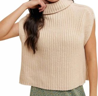 Wishlist Turtleneck Sweater Top In Natural