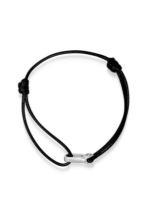 Nialaya Silver Hook Black String Bracelet at Nordstrom
