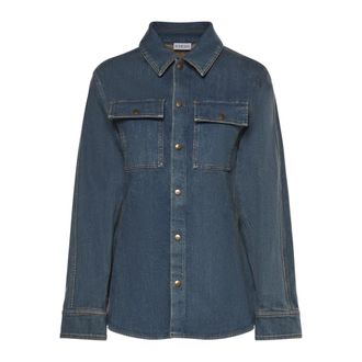 Burberry Dakota LS CHK PR - female - Burberry - Shirts - Blue - 2XS - Blouses & Shirts