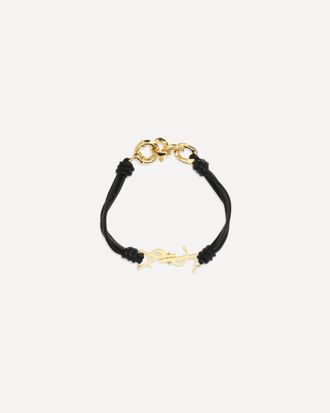 Saint Laurent Bracciale multigiro Cassandre in pelle Woman M