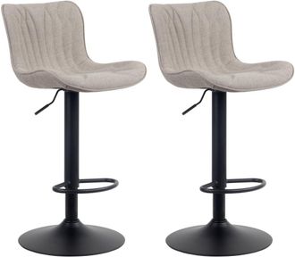 Clp Set de 2 Taburetes de bar regulable en Tela Gris topo
