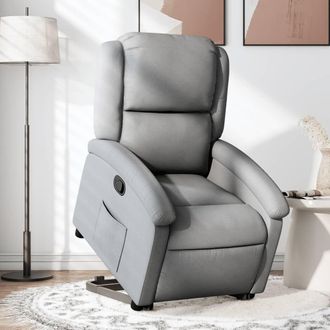 vidaXL Vidaxl - Sill&oacute;n Reclinable Elevable De Tela Gris Claro
