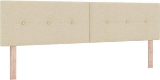 vidaXL LED Headboard with LED Strip Lights Manual Cream 180 cm Fabric vidaXL