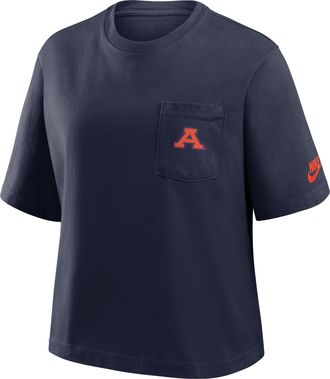 Nike Auburn Legacy Pocket Boxy Nike Womens College T-Shirt in Blue | 11CM41SAUV-SYF
