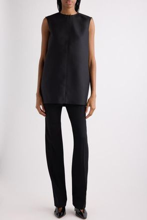 Balenciaga Wool & Silk Crepe Cocoon Minidress in Nero at Nordstrom, Size 10 Us