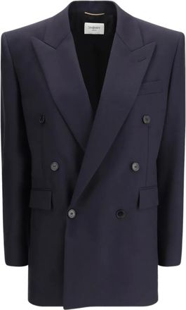 Saint Laurent Blazer met dubbele rij knopen - Blauw