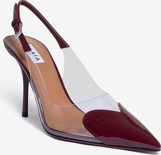 Alaia Slingback-Pumps aus Plexiglas und Lackleder Le Coeur 90