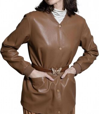 Byrd Sierra Varsity Jacket In Brown