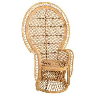Wanderlust Deco Sill&oacute;n vintage de bamb&uacute; marr&oacute;n 96x49,5x140