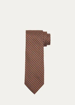 Tom Ford Mens Check Square Dot Silk Tie