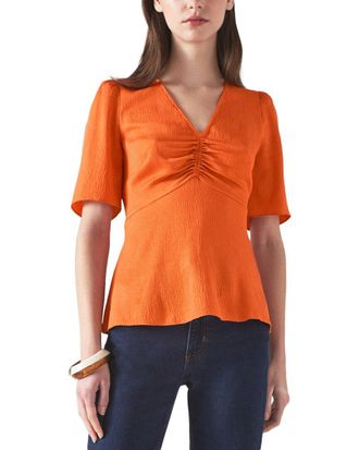 L.k. Bennett L.K.Bennett Gabbi Silk-Blend Woven Top