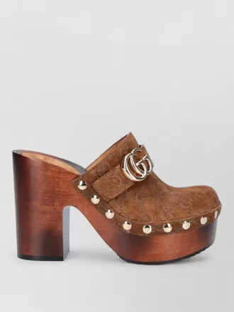 Gucci sandals platform sole block heel studs