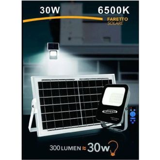 Trade Shop Trade Shop - Foco Solar Led 30w Con Mando A Distancia Ip65 Luz Blanca Fria 6500k Fso30w