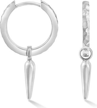 Dower & Hall Hammered Raindrop Hoops