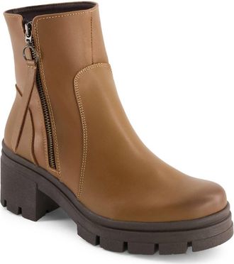 Andrea Womens Leather Booties In Brown