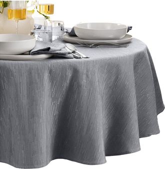 Elrene Continental Solid Texture Water & Stain Resistant Round Tablecloth