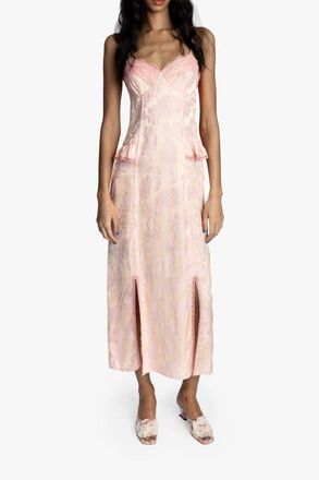 Anna Sui Damask Rose Brocade Slip Dress in Blush at Nordstrom, Size 4