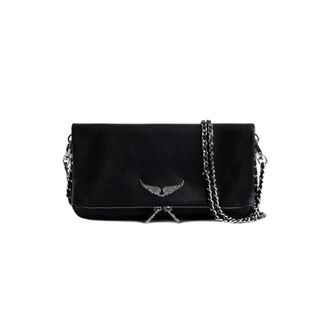 Zadig&Voltaire Tassen, Dames, Zwart, ONE Size, Leer, Rock Grained Leather Bag