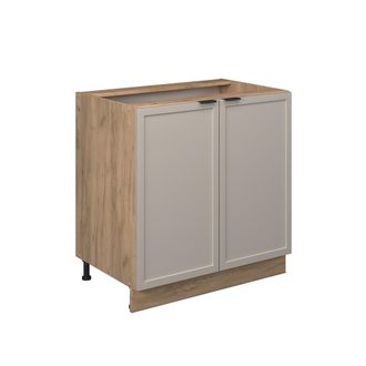 Vicco Armario Bajo Para Fregadero Fame-line, Grisbeige, 80 Cm Con Estante, Sin Encimera Vicco