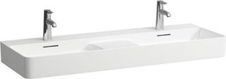 Laufen Lavabo Doble Val 1200 X 400 Mm, Con Orificio Para Grifer&iacute;a, Con Rebosadero Blanco Mate Laufen