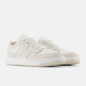 New Balance Womens New Balance 480 BB480LBB Sneaker Beige Leather Lifestyle Shoes RHS7071