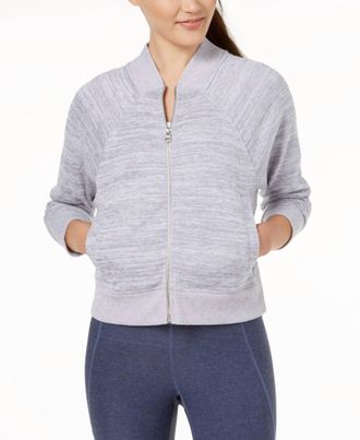 Calvin Klein Womens Performance Bomber Jacket In Platinum