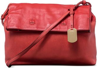 Furla Leren schoudertas met omslag - Oranje