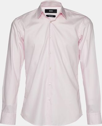 HUGO BOSS Boss Hugo Boss Pink Cotton Easy Iron Regular Fit Shirt