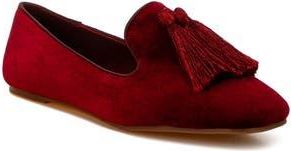 Rag & Co. Tromso Tassel Detail Velvet Loafer in Burgundy at Nordstrom Rack, Size 5