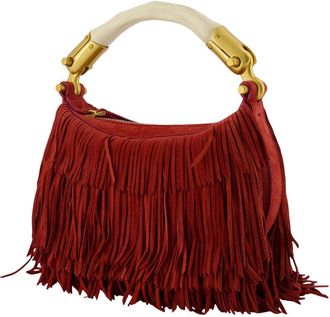 Balmain Womens Ebene Mini Bag Red Calfskin