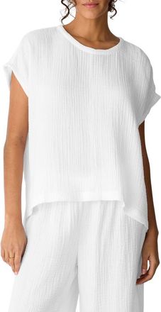 Eileen Fisher Round Neck Square Top in White at Nordstrom, Size Xx-Small