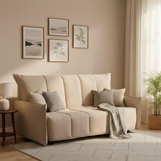 Dmora Talamo Italia Sofa Cama Alissa, Sof&aacute; De 2 Plazas, 100% Made In Italy, Sof&aacute; De Sal&oacute;n Con Apertura Trolley Con Apertura Trolley, En Tela Acolchada, Con 