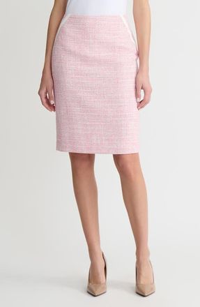Kasper Textured Zip Pencil Skirt in Pink Perfection Multi at Nordstrom, Size 16P