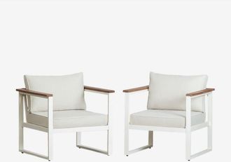 Sklum Sklum - Pack De 2 Sillones De Jard&iacute;n En Aluminio Y Madera De Acacia Lipov