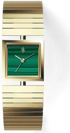 Vanna Linea Gemstone Watch in Malachite-Gold at Nordstrom