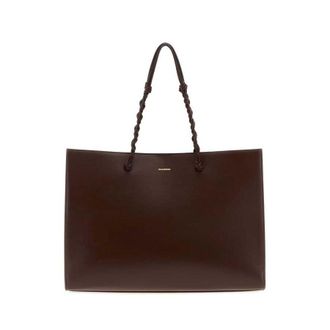 Jil Sander Chocolate Leather Tangle Shopping Bag 205 Borse A Mano