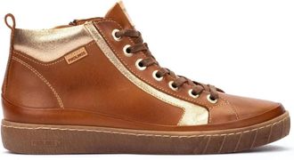 Pikolinos Bruine Damessneaker - Lanzarote - Dames - Sneakers - Bruin - 42 EU - Leer - Schoenen