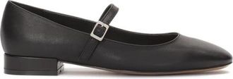Kazar Zwarte platte pumps met band sluiting - Dames - Ballerinas - Zwart - 39 EU - Leer - Schoenen