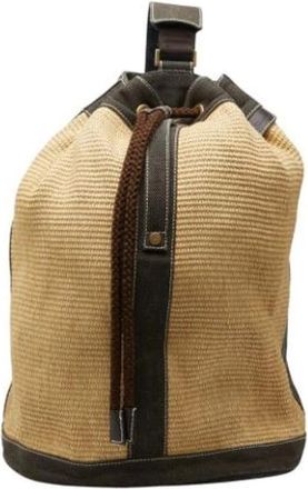 Ferragamo Pre-owned Bucket Bags, female, Beige, Size: ONE SIZE Pre-owned Canvas Shoulder Bag