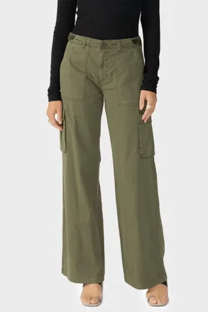 Sanctuary Womens Reissue Cargo Pants In Mossy Green