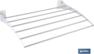 cofan Cofan - Tendedero De Pared Abatible Fabricado En Acero Inoxidable Y Aluminio Color Blanco