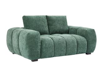 Vente-Unique Sof&aacute; de 2 plazas en tela texturizada verde BERENIA