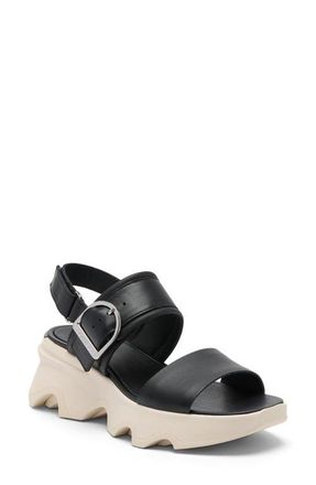 Sorel Kinetic Impact Wedge Slide Sandal in Black/Chalk at Nordstrom, Size 7.5