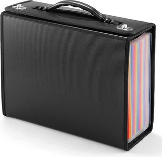 OEM Bolsa Organizadora De Documentos Tipo Acorde&oacute;n, Expandible, Con 24 Bolsillos, Para Documentos Y Recibos, Fabricada En Pl&aacute;stico Y Papel, Ideal Para Ofi