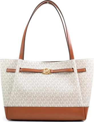 Michael Kors Reed Large Signature Logo Tote Bag - Dames - Shoppers - Wit - ONE Size - Katoen - Tassen