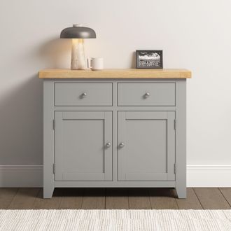 Seconique Windsor 2 Door 2 Drawer Sideboard (Fully Assembled) in Light Grey